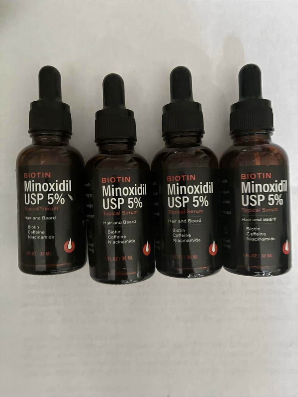 Hair loss Minoxidil 5% Topical Serum Bottles - Black and Brown